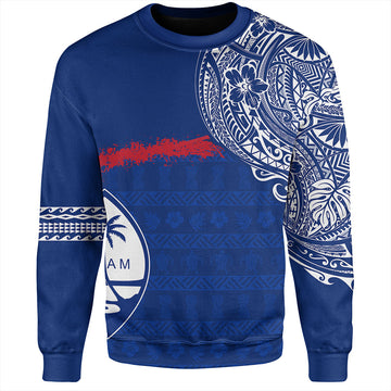 Guam Sweatshirt Polynesian Flag With Coat Of Arms-Myprintsy