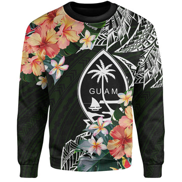 Guam Sweatshirt Tribal Tropical Leaves-Myprintsy