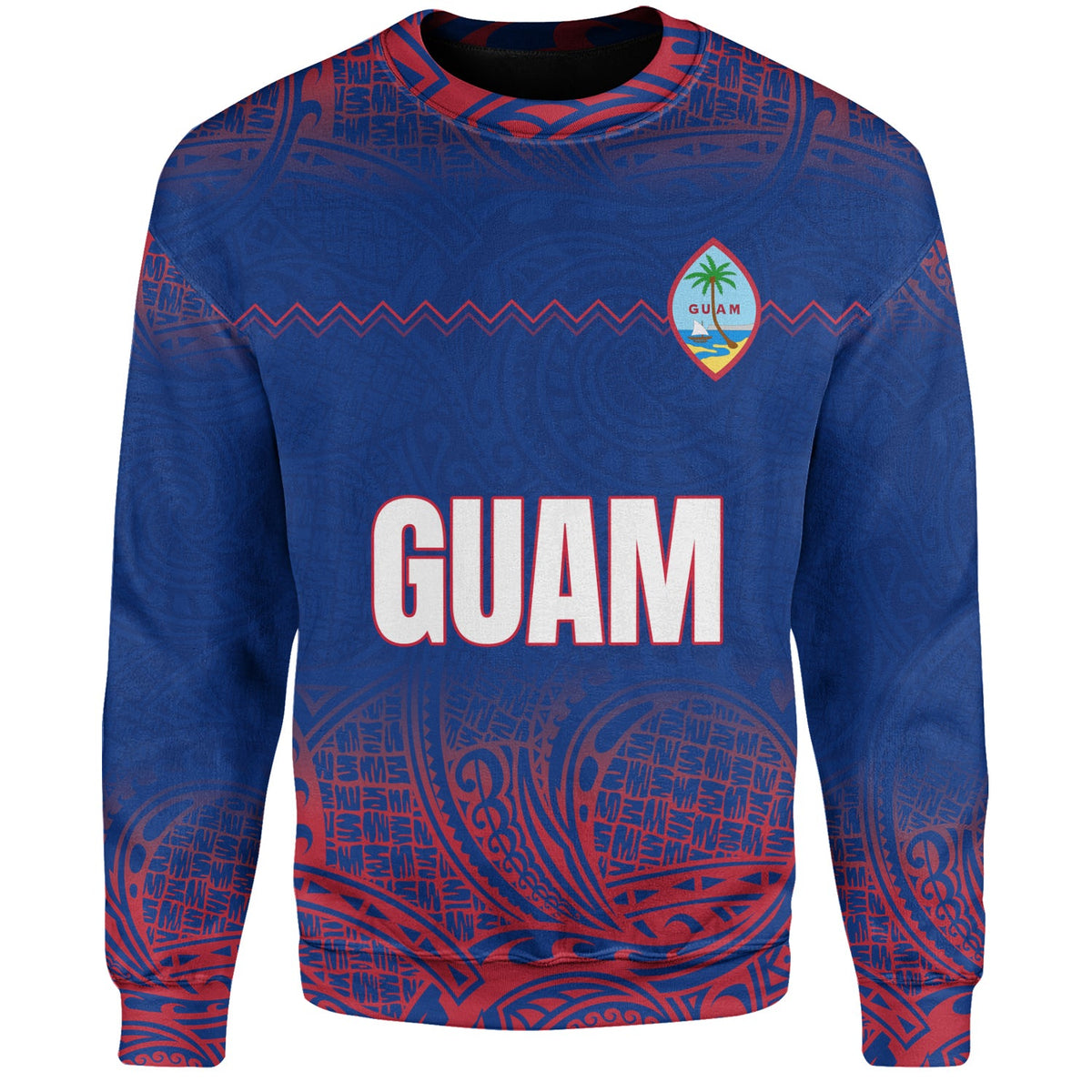 Guam Sweatshirt White Latte Stone Guam Polynesian-Myprintsy