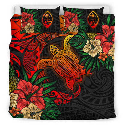 Guam Bedding Set - Guam Polynesian Turtle Tropical Bedding Set