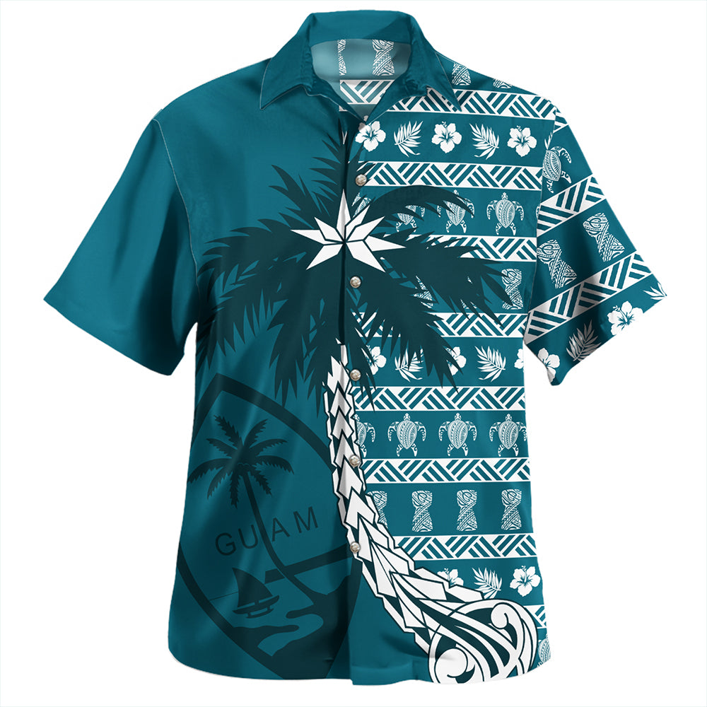 Guam Hawaiian Shirt Tree Coconut Pattern Chamorro