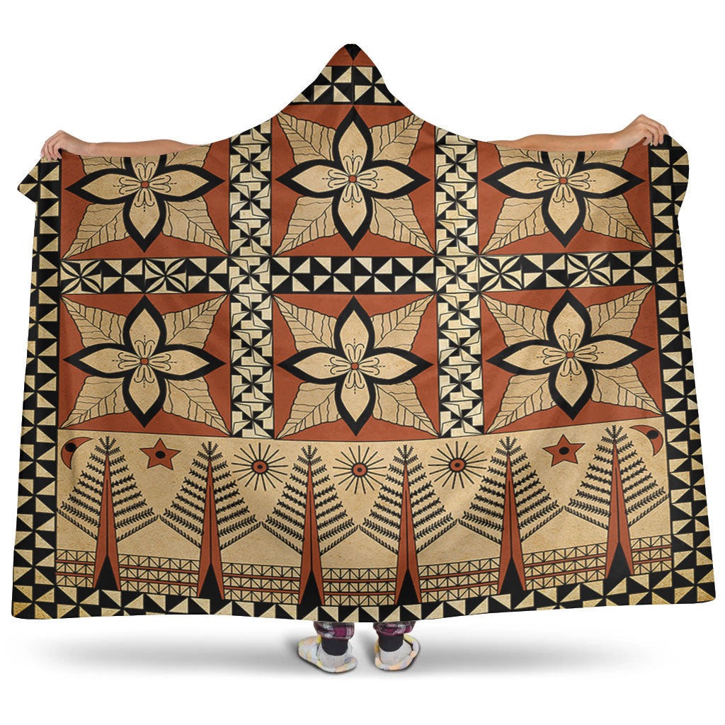 Tonga Hooded Blanket Tapa Motif