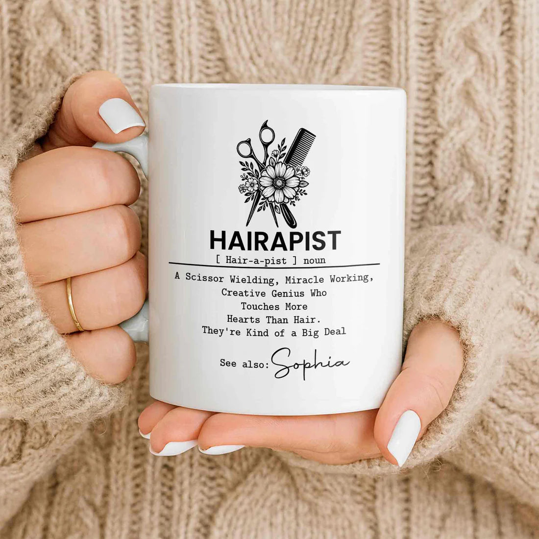 Hairapist Miracle Working - Personalized Ceramic Mug - Gift For Hair Stylist-Myprintsy