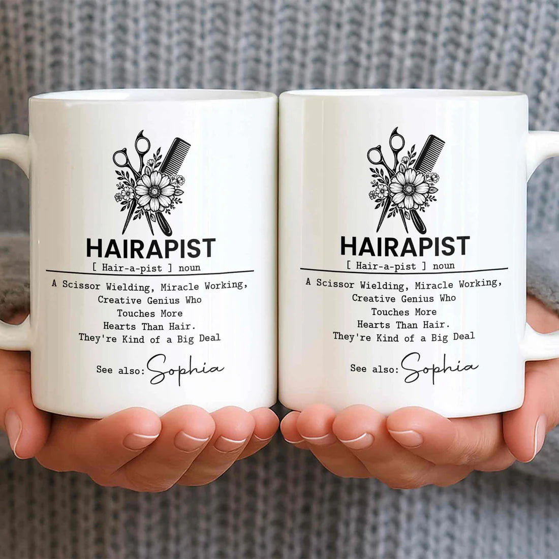 Hairapist Miracle Working - Personalized Ceramic Mug - Gift For Hair Stylist-Myprintsy