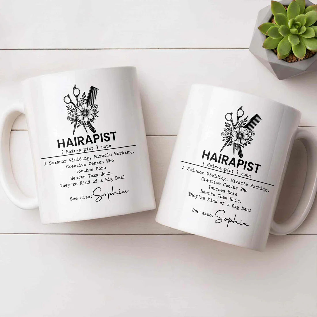 Hairapist Miracle Working - Personalized Ceramic Mug - Gift For Hair Stylist-Myprintsy