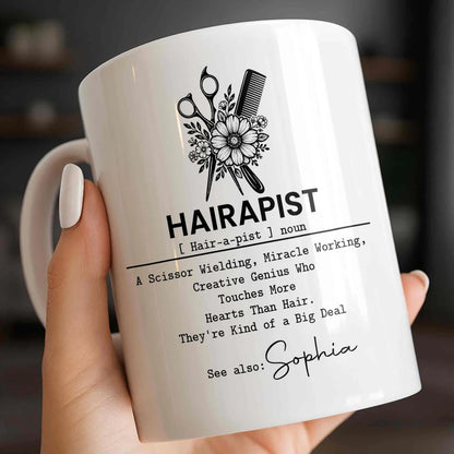Hairapist Miracle Working - Personalized Ceramic Mug - Gift For Hair Stylist-Myprintsy
