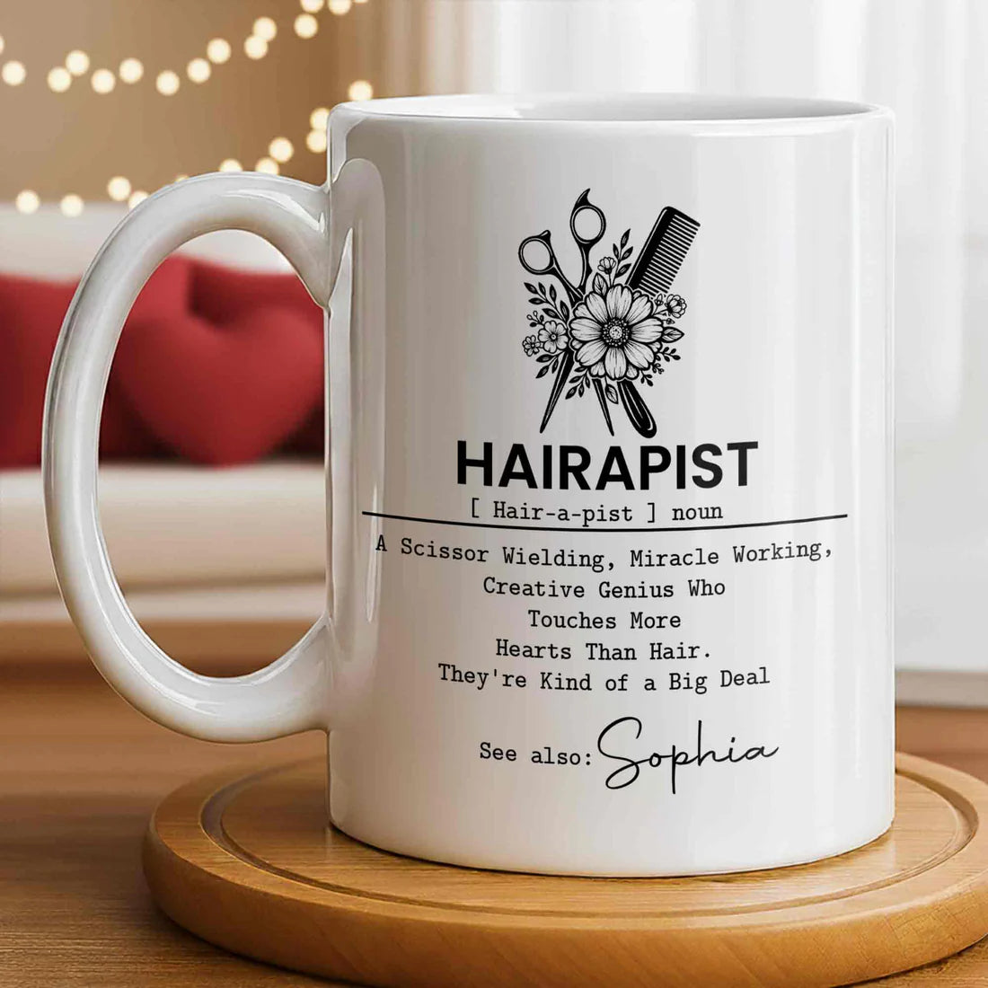 Hairapist Miracle Working - Personalized Ceramic Mug - Gift For Hair Stylist-Myprintsy