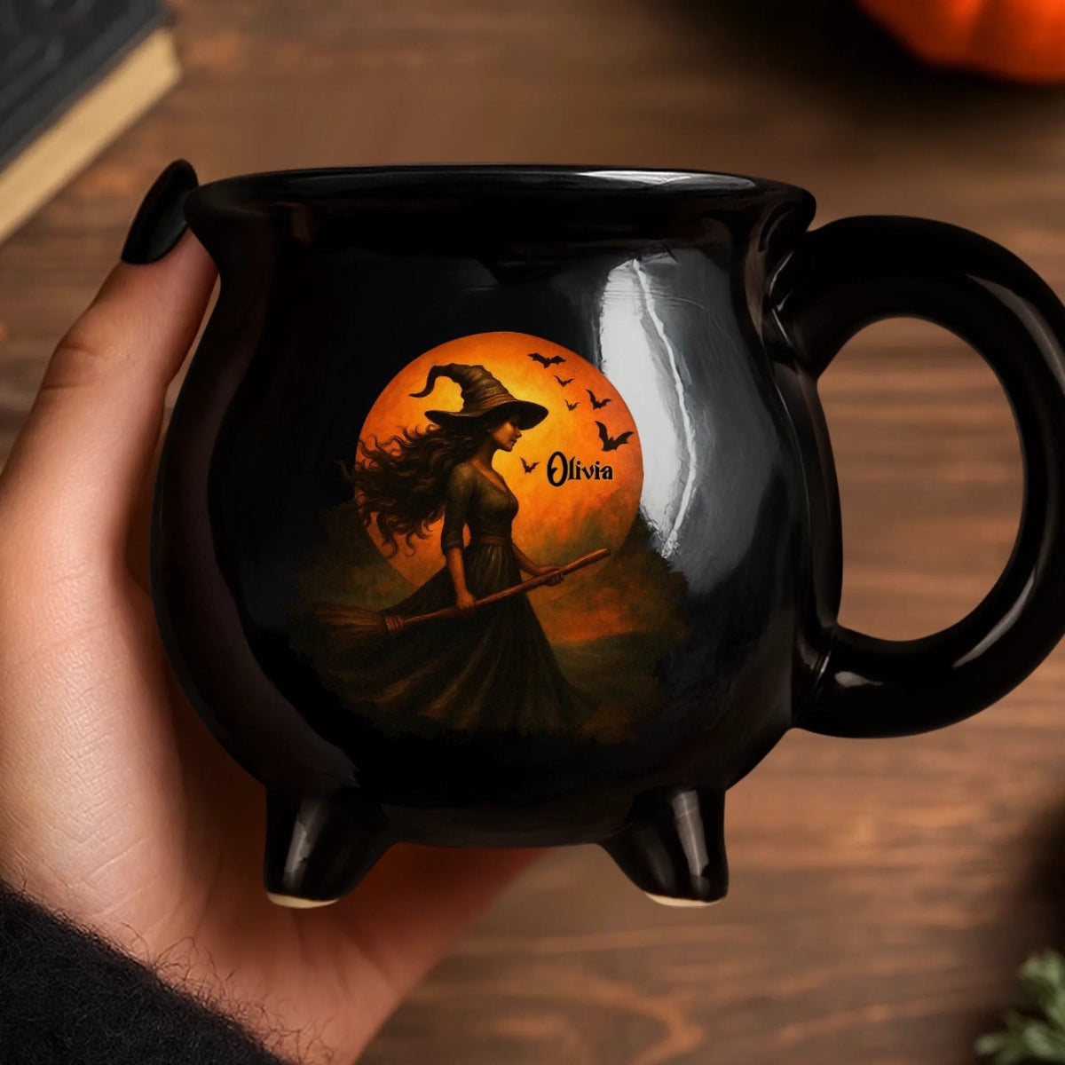 Halloween Witch - Personalized Cauldron Coffee Mug-Myprintsy