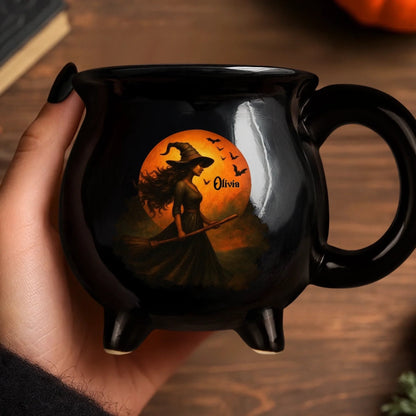 Halloween Witch - Personalized Cauldron Coffee Mug-Myprintsy