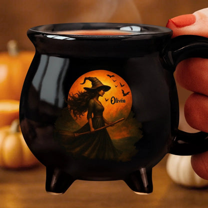 Halloween Witch - Personalized Cauldron Coffee Mug-Myprintsy