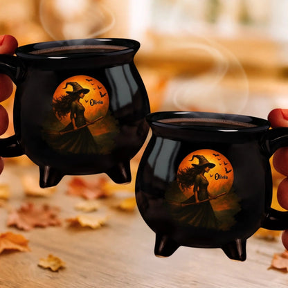 Halloween Witch - Personalized Cauldron Coffee Mug-Myprintsy