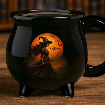 Halloween Witch - Personalized Cauldron Coffee Mug-Myprintsy
