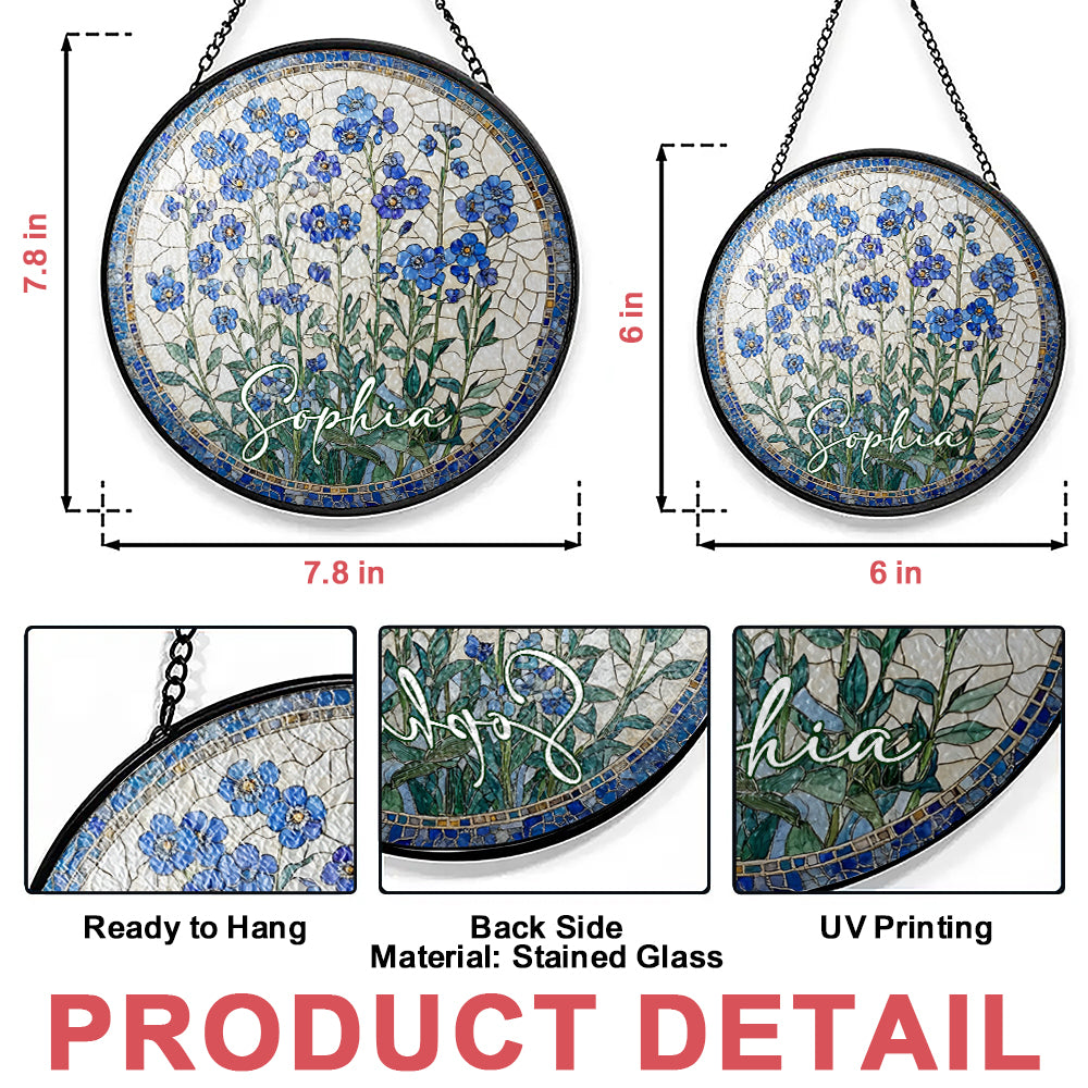 Handmade Floral, Nature Inspired Art - Personalized Stained Glass Window Hanging Suncatcher-Myprintsy