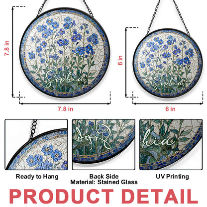 Handmade Floral, Nature Inspired Art - Personalized Stained Glass Window Hanging Suncatcher-Myprintsy