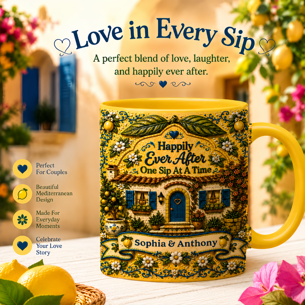 Happily Ever After Starts Here - Personalized Accent Mug-Myprintsy