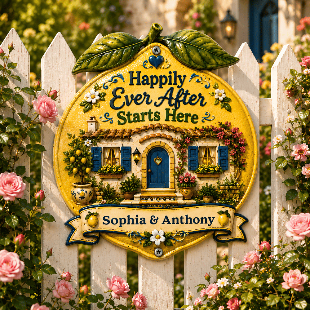 Happily Ever After Starts Here - Personalized Custom Shaped Metal Sign-Myprintsy
