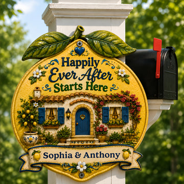 Happily Ever After Starts Here - Personalized Custom Shaped Metal Sign-Myprintsy