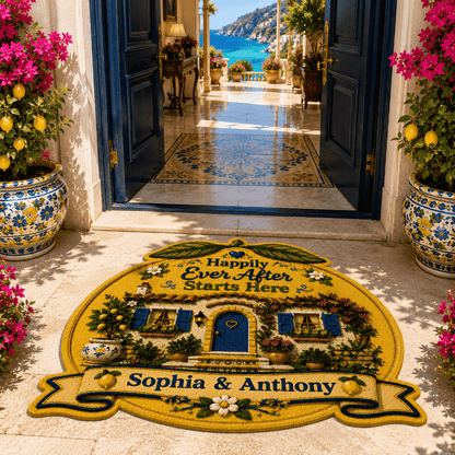 Happily Ever After Starts Here - Personalized Shaped Luxurious Doormat-Myprintsy