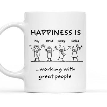 Happiness Is Working With Great People - Personalized Coffee Mug-Myprintsy