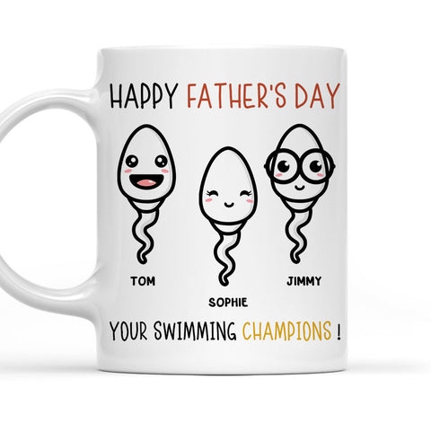 Happy Father's Day From Your Swimming Champion - Personalized Coffee Mug-Myprintsy
