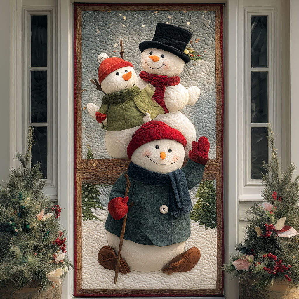 Happy Snow Stack Quilted Door Cover VTQ-Myprintsy