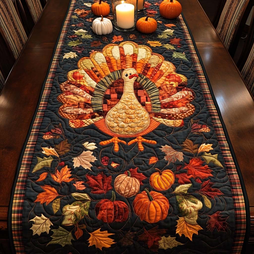 Happy Turkey Quilted Table Runner VTQ-Myprintsy