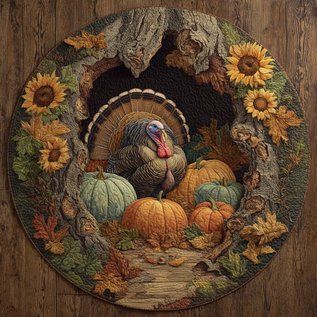Harvest Glory Quilted Round Mat VTQ-Myprintsy