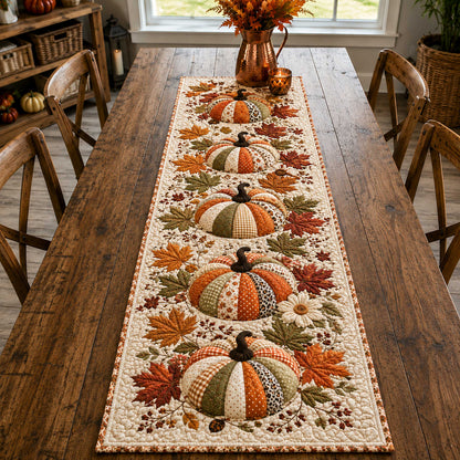 Harvest Pumpkin Quilted Table Runner VTQ-Myprintsy