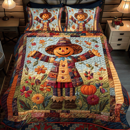 Harvest Time Scarecrow -Piece Quilted Bedding Set PD VTQ-Myprintsy