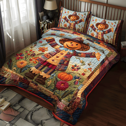 Harvest Time Scarecrow -Piece Quilted Bedding Set PD VTQ-Myprintsy