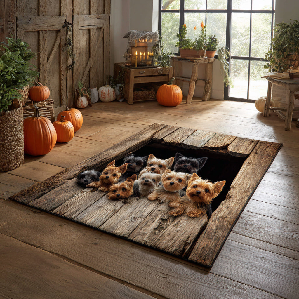 Harvest Yorkie Area Rug VTQ-Myprintsy