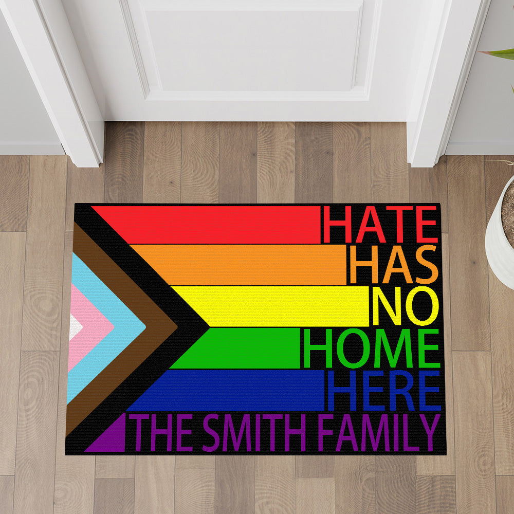 Hate Has No Home Here - Personalized Doormat-Myprintsy