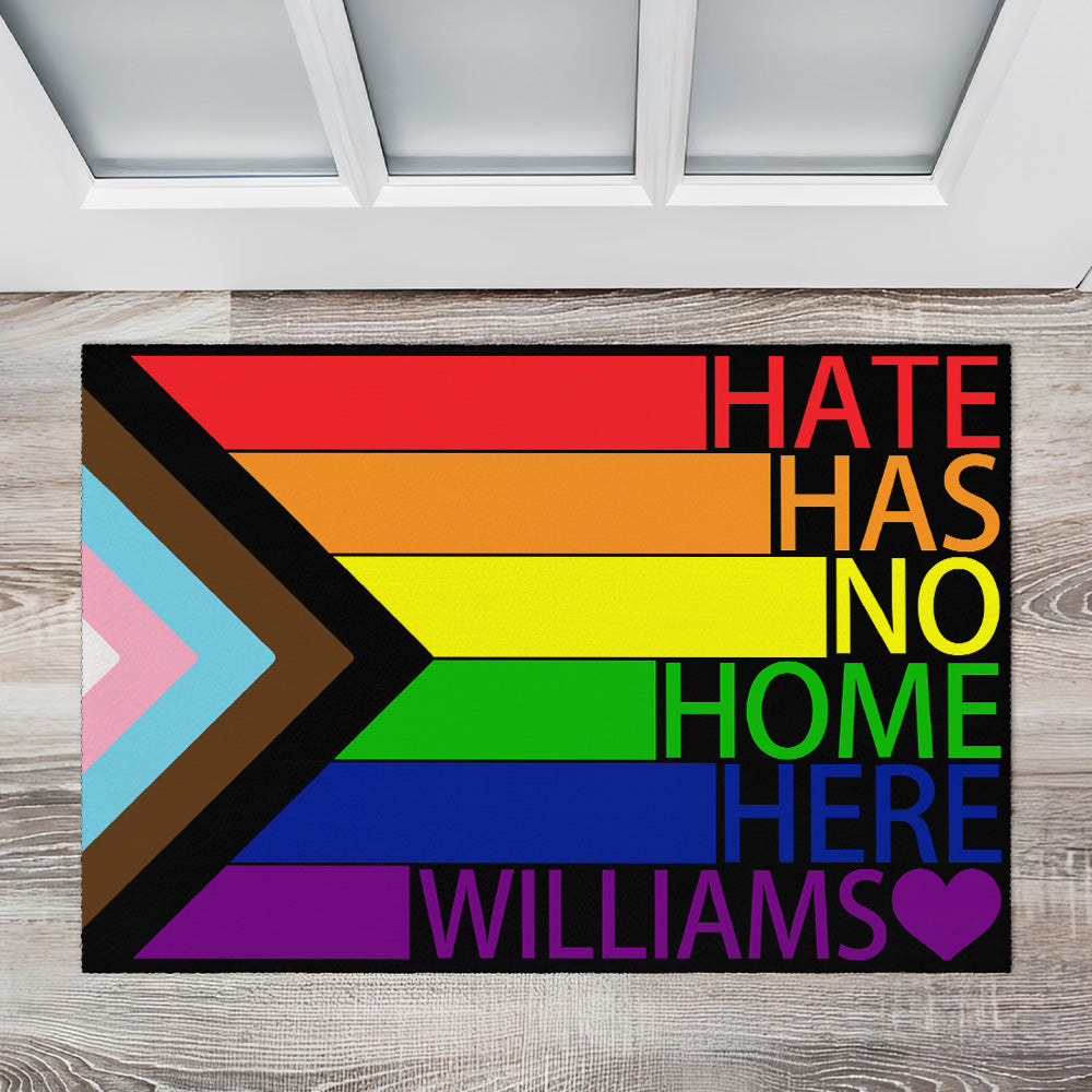 Hate Has No Home Here - Personalized Doormat-Myprintsy