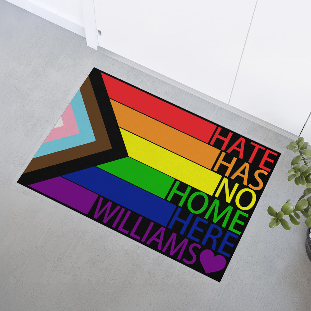 Hate Has No Home Here - Personalized Doormat-Myprintsy