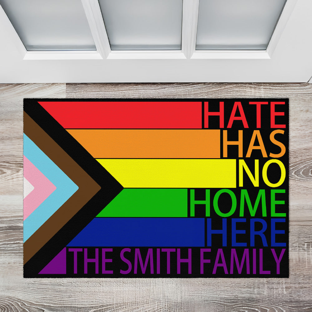 Hate Has No Home Here - Personalized Doormat-Myprintsy