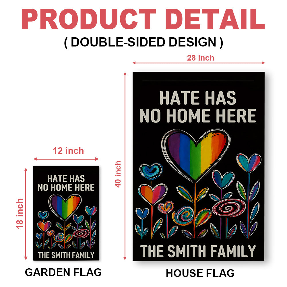 Hate Has No Home Here - Personalized Garden Flag-Myprintsy