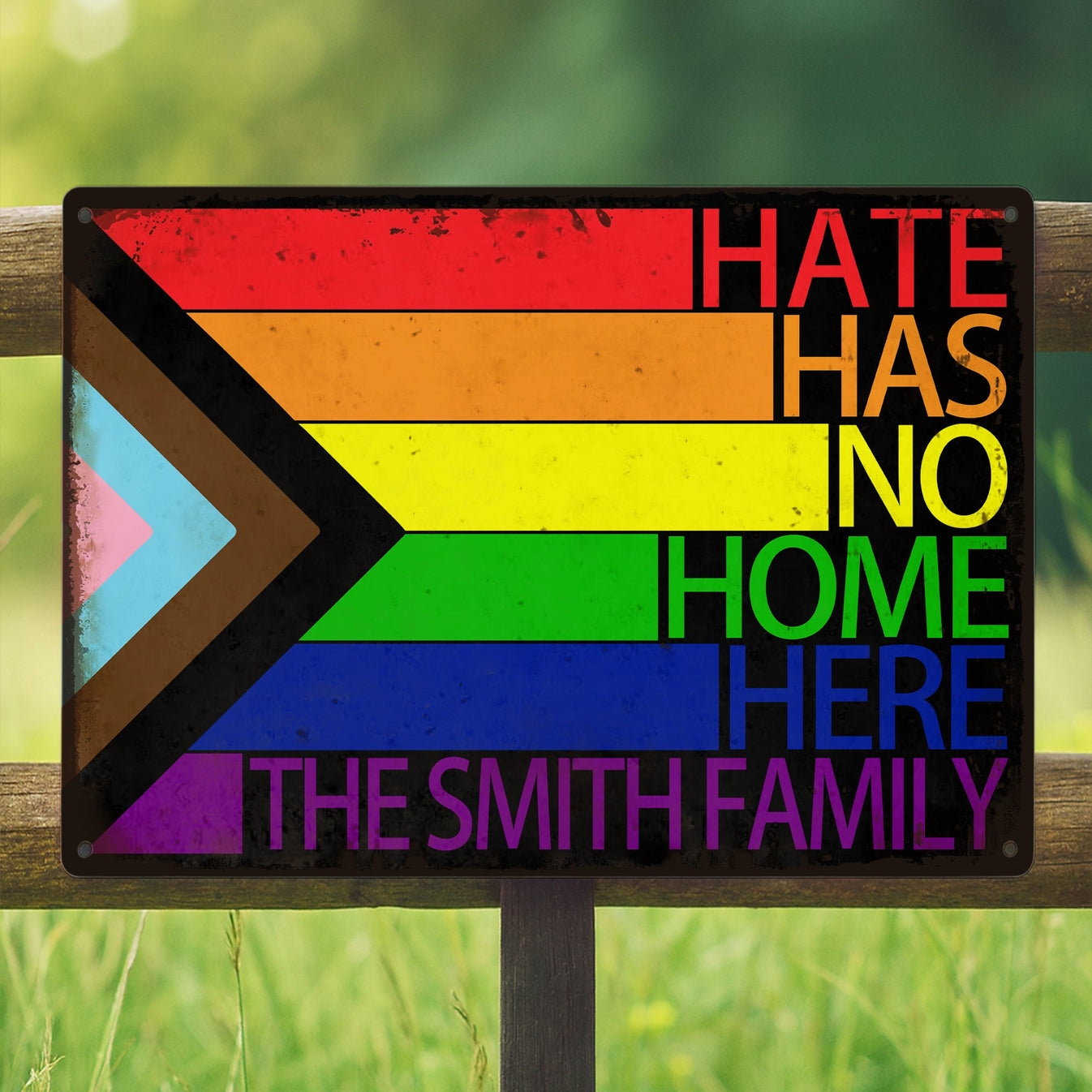 Hate Has No Home Here - Personalized Metal Sign-Myprintsy