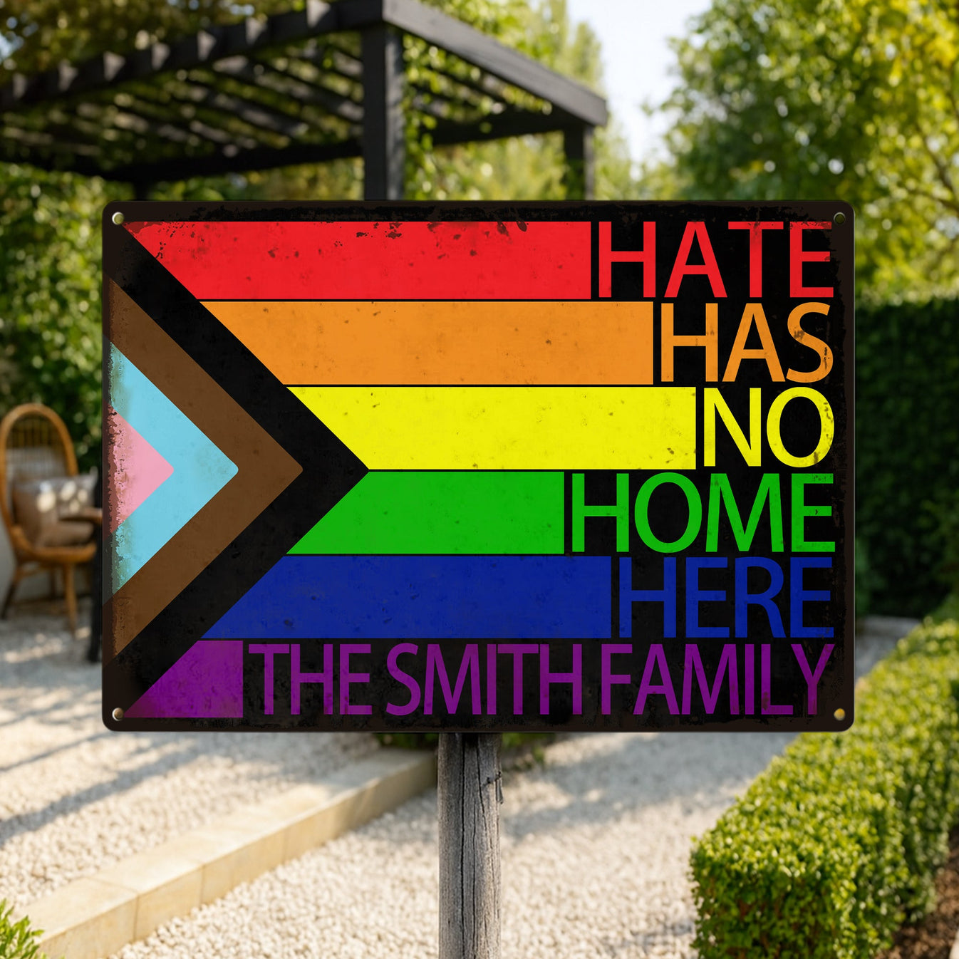 Hate Has No Home Here - Personalized Metal Sign-Myprintsy