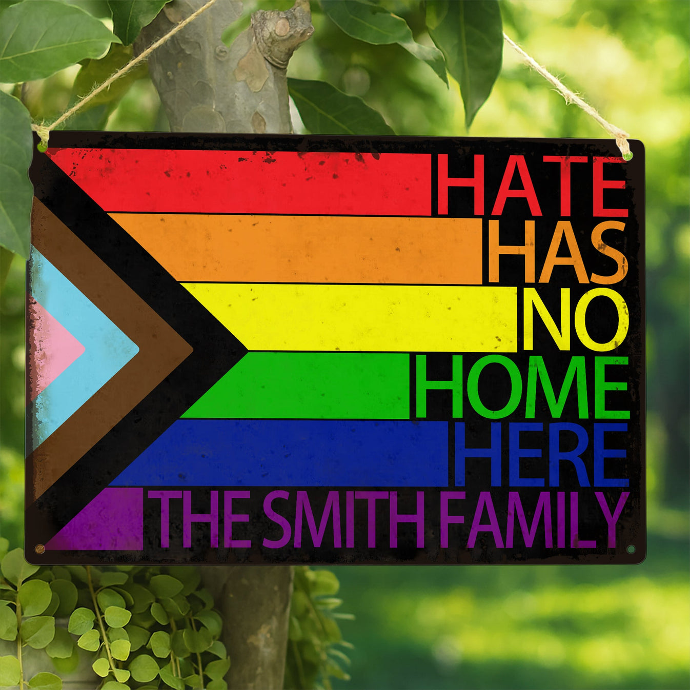 Hate Has No Home Here - Personalized Metal Sign-Myprintsy