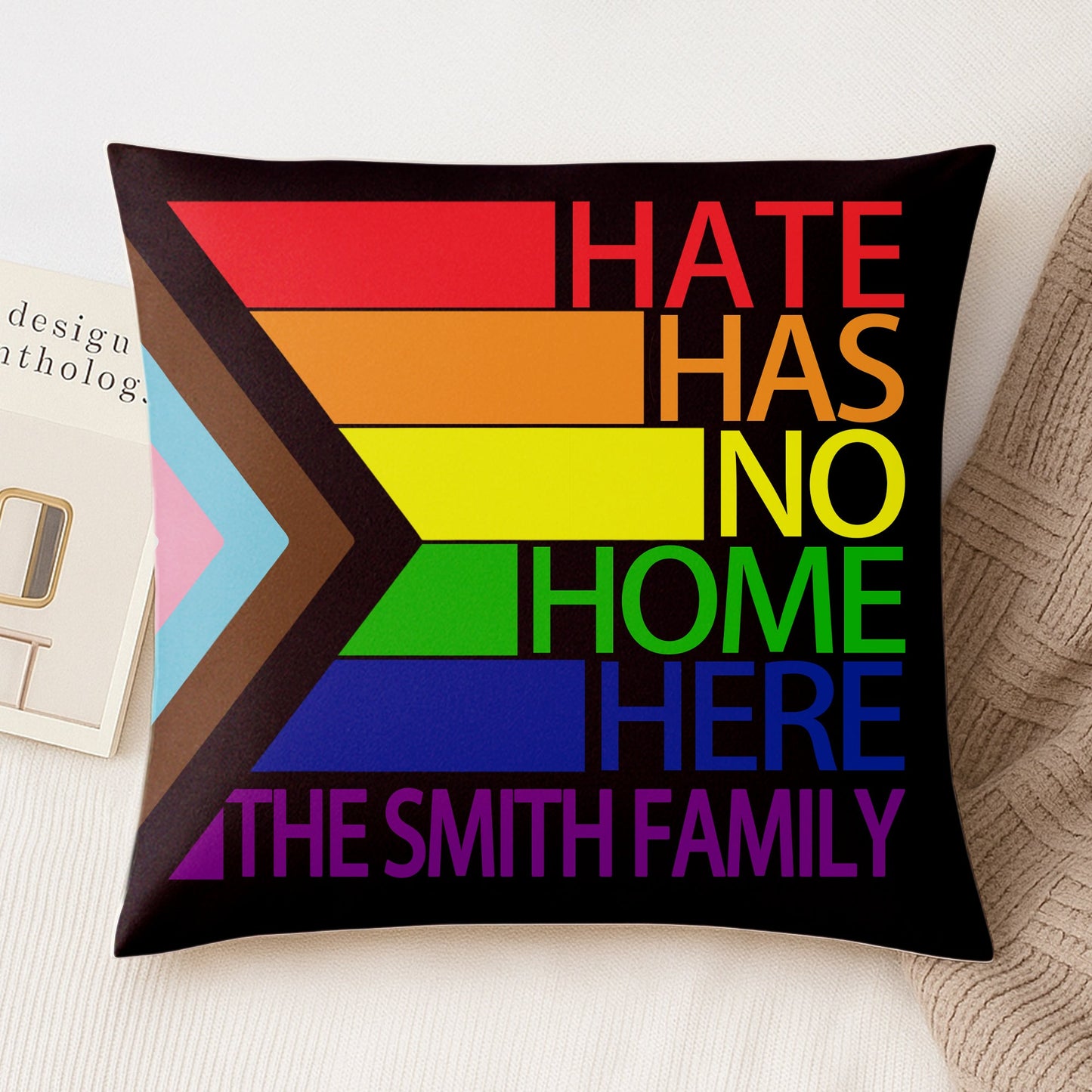 Hate Has No Home Here - Personalized Pillow (Insert Included)-Myprintsy