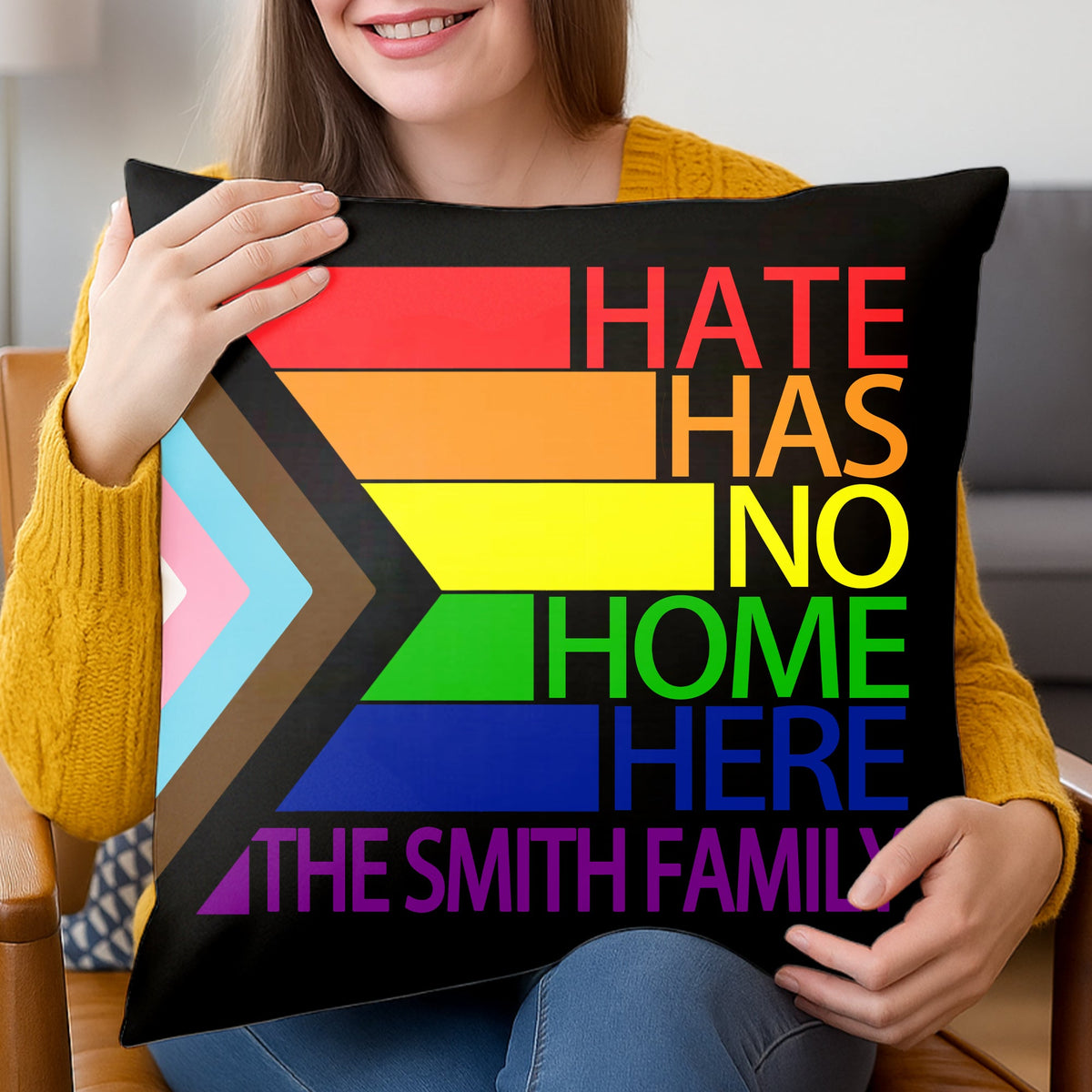 Hate Has No Home Here - Personalized Pillow (Insert Included)-Myprintsy