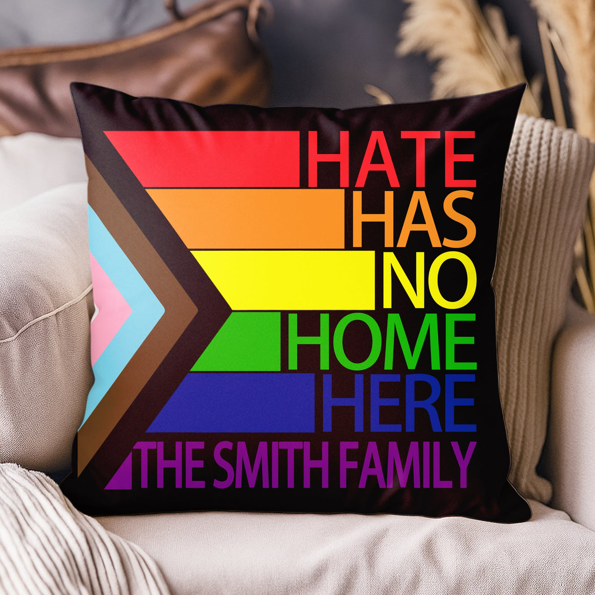 Hate Has No Home Here - Personalized Pillow (Insert Included)-Myprintsy