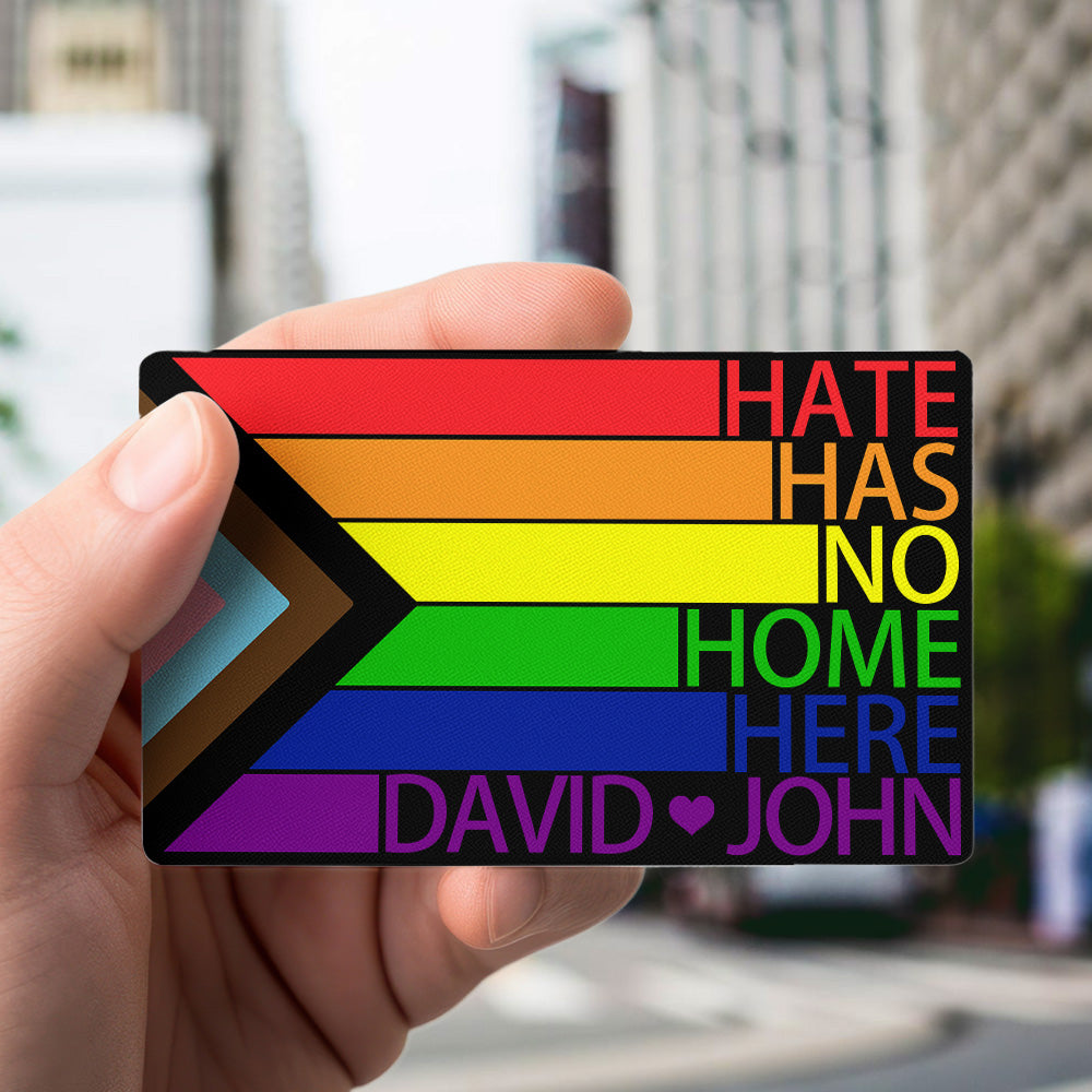 Hate Has No Home - Personalized Aluminum Wallet Card-Myprintsy