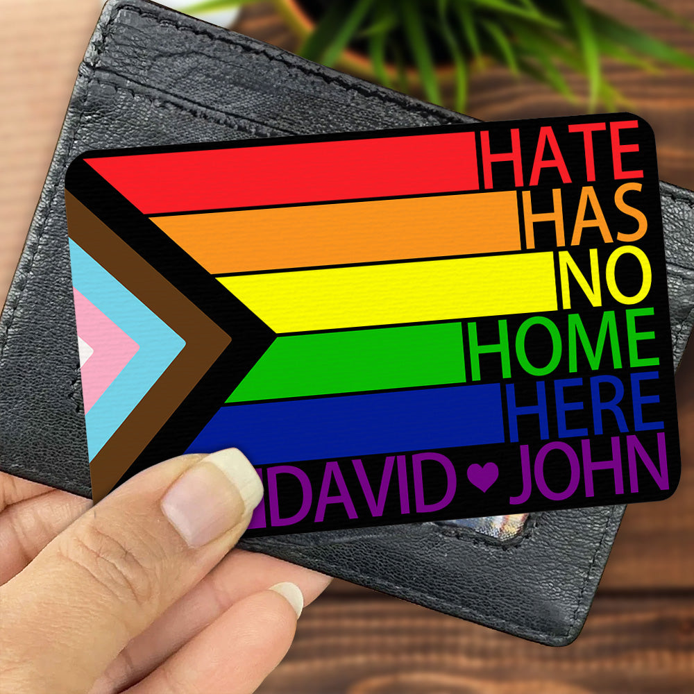 Hate Has No Home - Personalized Aluminum Wallet Card-Myprintsy