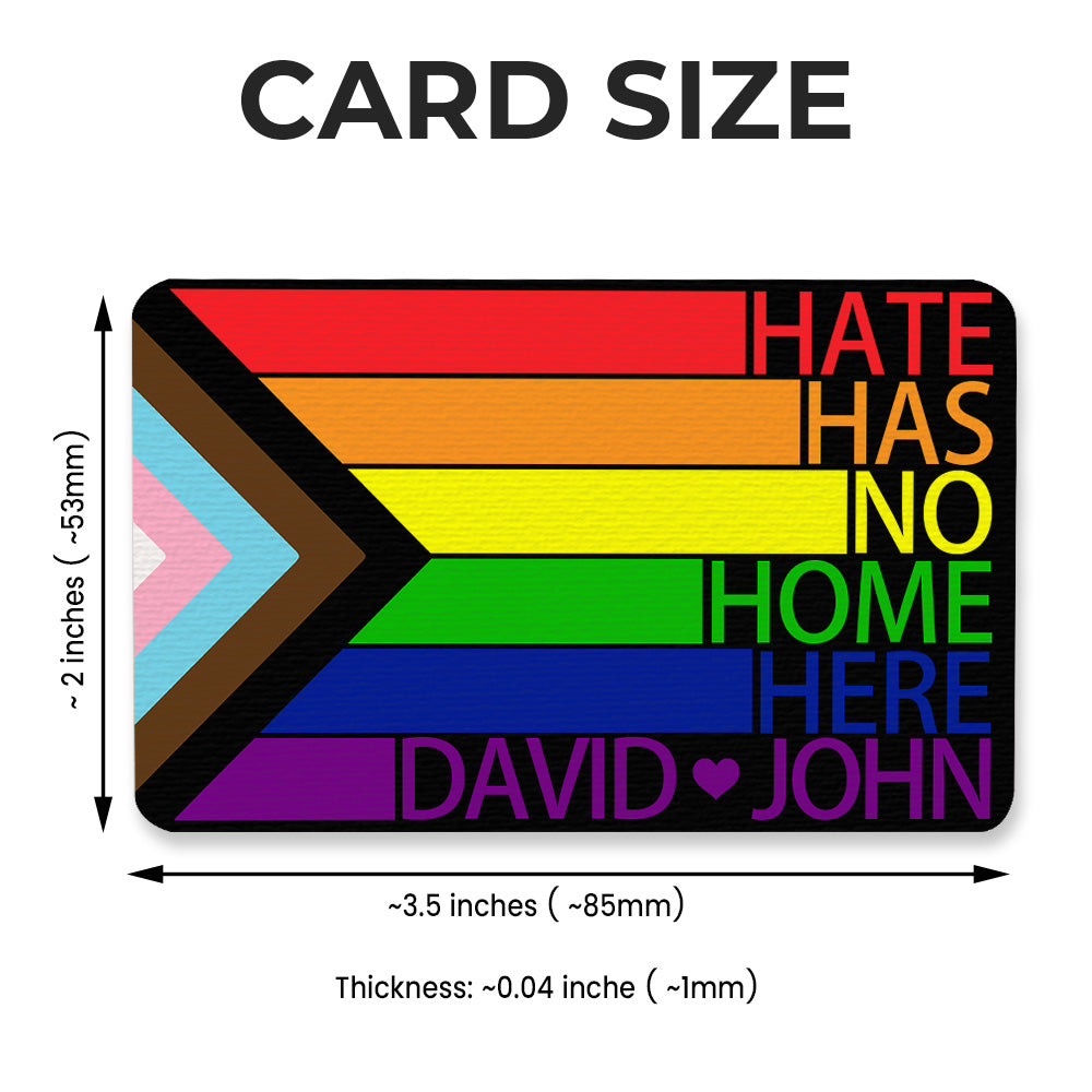Hate Has No Home - Personalized Aluminum Wallet Card-Myprintsy