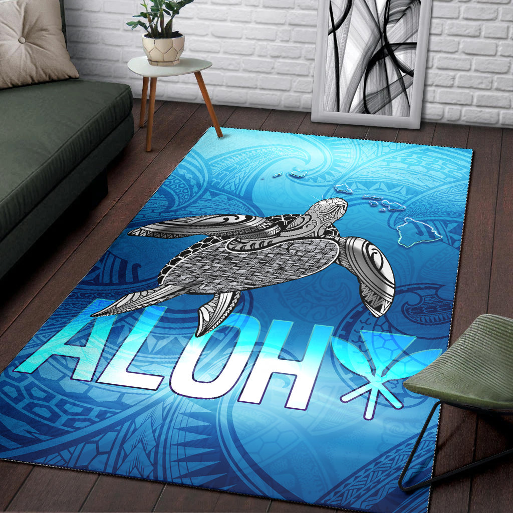 Hawaii Area Rug Aloha Turtle Ocean Style-Myprintsy