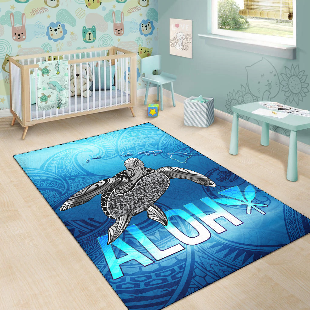 Hawaii Area Rug Aloha Turtle Ocean Style-Myprintsy
