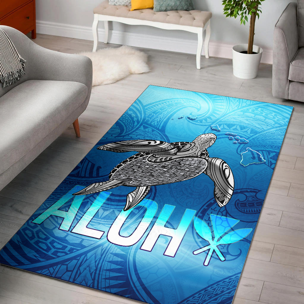 Hawaii Area Rug Aloha Turtle Ocean Style-Myprintsy