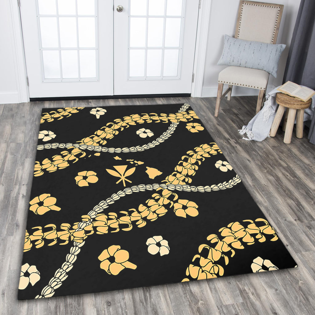 Hawaii Area Rug Curve Floral Lei-Myprintsy