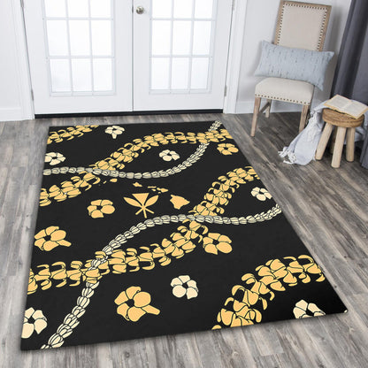 Hawaii Area Rug Curve Floral Lei-Myprintsy